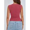 imagePRETTYGARDEN Womens Ribbed Tank Tops 2026 Summer Cap Sleeve Slim Fitted Knit Basic Casual Tee Shirts Trendy Fashion ClothesWatermelon Red