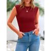 imagePRETTYGARDEN Womens Ribbed Tank Tops 2026 Summer Cap Sleeve Slim Fitted Knit Basic Casual Tee Shirts Trendy Fashion ClothesWine Red