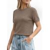 imagePRETTYGARDEN Womens Short Sleeve Sweaters 2026 Spring Crew Neck Knit Work Shirts Business Casual Tops Summer Fashion ClothesKhaki