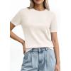 imagePRETTYGARDEN Womens Short Sleeve Sweaters 2026 Spring Crew Neck Knit Work Shirts Business Casual Tops Summer Fashion ClothesWhite
