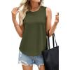 imagePRETTYGARDEN Womens Summer Tops 2026 Spring Fashion Sleeveless Tank Tops Casual Loose Fit Shirts Beach Vacation ClothesArmy Green