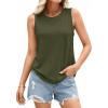 imagePRETTYGARDEN Womens Summer Tops 2026 Spring Fashion Sleeveless Tank Tops Casual Loose Fit Shirts Beach Vacation ClothesArmy Green