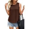 imagePRETTYGARDEN Womens Summer Tops 2026 Spring Fashion Sleeveless Tank Tops Casual Loose Fit Shirts Beach Vacation ClothesBrown