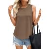 imagePRETTYGARDEN Womens Summer Tops 2026 Spring Fashion Sleeveless Tank Tops Casual Loose Fit Shirts Beach Vacation ClothesKhaki