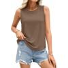 imagePRETTYGARDEN Womens Summer Tops 2026 Spring Fashion Sleeveless Tank Tops Casual Loose Fit Shirts Beach Vacation ClothesKhaki