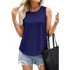 imagePRETTYGARDEN Womens Summer Tops 2026 Spring Fashion Sleeveless Tank Tops Casual Loose Fit Shirts Beach Vacation ClothesNavy Blue