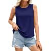 imagePRETTYGARDEN Womens Summer Tops 2026 Spring Fashion Sleeveless Tank Tops Casual Loose Fit Shirts Beach Vacation ClothesNavy Blue