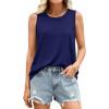 imagePRETTYGARDEN Womens Summer Tops 2026 Spring Fashion Sleeveless Tank Tops Casual Loose Fit Shirts Beach Vacation ClothesNavy Blue