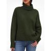 imagePRETTYGARDEN Womens Turtleneck Long Sleeve Sweater 2026 Fall Trendy Loose Fit Casual Tops Chunky Knit Pullover SweatersArmy Green