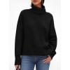 imagePRETTYGARDEN Womens Turtleneck Long Sleeve Sweater 2026 Fall Trendy Loose Fit Casual Tops Chunky Knit Pullover SweatersBlack