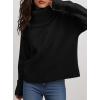 imagePRETTYGARDEN Womens Turtleneck Long Sleeve Sweater 2026 Fall Trendy Loose Fit Casual Tops Chunky Knit Pullover SweatersBlack