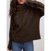 imagePRETTYGARDEN Womens Turtleneck Long Sleeve Sweater 2026 Fall Trendy Loose Fit Casual Tops Chunky Knit Pullover SweatersBrown