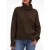 imagePRETTYGARDEN Womens Turtleneck Long Sleeve Sweater 2026 Fall Trendy Loose Fit Casual Tops Chunky Knit Pullover SweatersBrown