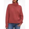 imagePRETTYGARDEN Womens Turtleneck Long Sleeve Sweater 2026 Fall Trendy Loose Fit Casual Tops Chunky Knit Pullover SweatersBurnt Orange