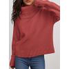 imagePRETTYGARDEN Womens Turtleneck Long Sleeve Sweater 2026 Fall Trendy Loose Fit Casual Tops Chunky Knit Pullover SweatersBurnt Orange