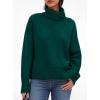 imagePRETTYGARDEN Womens Turtleneck Long Sleeve Sweater 2026 Fall Trendy Loose Fit Casual Tops Chunky Knit Pullover SweatersDark Green