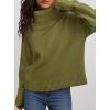 imagePRETTYGARDEN Womens Turtleneck Long Sleeve Sweater 2026 Fall Trendy Loose Fit Casual Tops Chunky Knit Pullover SweatersOlive Green