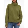 imagePRETTYGARDEN Womens Turtleneck Long Sleeve Sweater 2026 Fall Trendy Loose Fit Casual Tops Chunky Knit Pullover SweatersOlive Green