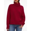 imagePRETTYGARDEN Womens Turtleneck Long Sleeve Sweater 2026 Fall Trendy Loose Fit Casual Tops Chunky Knit Pullover SweatersRed