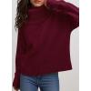 imagePRETTYGARDEN Womens Turtleneck Long Sleeve Sweater 2026 Fall Trendy Loose Fit Casual Tops Chunky Knit Pullover SweatersWine Red