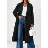 imagePRETTYGARDEN Womens Winter Coats 2026 Trendy Long Sleeve Notch Lapel Button Long Jackets Casual Oversized Vacation OutfitsBlack