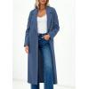 imagePRETTYGARDEN Womens Winter Coats 2026 Trendy Long Sleeve Notch Lapel Button Long Jackets Casual Oversized Vacation OutfitsGrey Blue