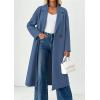 imagePRETTYGARDEN Womens Winter Coats 2026 Trendy Long Sleeve Notch Lapel Button Long Jackets Casual Oversized Vacation OutfitsGrey Blue