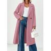 imagePRETTYGARDEN Womens Winter Coats 2026 Trendy Long Sleeve Notch Lapel Button Long Jackets Casual Oversized Vacation OutfitsPink