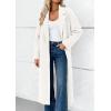 imagePRETTYGARDEN Womens Winter Coats 2026 Trendy Long Sleeve Notch Lapel Button Long Jackets Casual Oversized Vacation OutfitsWhite