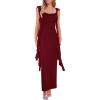 imagePRETTYGARDEN Womens 2026 Summer Wedding Guest Dress Sleeveless Ruffle Formal Cocktail Party Maxi Bodycon DressesWine Red