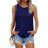 imagePRETTYGARDEN Womens Summer Tops 2026 Spring Fashion Sleeveless Tank Tops Casual Loose Fit Shirts Beach Vacation ClothesNavy Blue