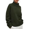 imagePRETTYGARDEN Womens Turtleneck Long Sleeve Sweater 2026 Fall Trendy Loose Fit Casual Tops Chunky Knit Pullover SweatersArmy Green