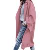 imagePRETTYGARDEN Womens Winter Coats 2026 Trendy Long Sleeve Notch Lapel Button Long Jackets Casual Oversized Vacation OutfitsPink