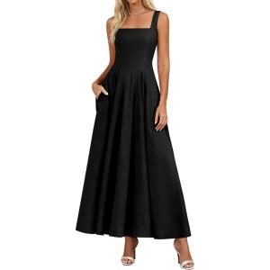 imagePRETTYGARDEN Cocktail Dresses for Women Formal 2026 Summer Sleeveless A Line Long Flowy Spring Wedding Guest Party Midi DressBlack