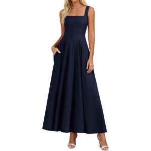 imagePRETTYGARDEN Cocktail Dresses for Women Formal 2026 Summer Sleeveless A Line Long Flowy Spring Wedding Guest Party Midi DressNavy Blue