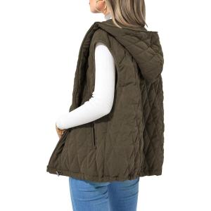 imagePRETTYGARDEN Womens 2026 Fall Spring Vest Casual Sleeveless Hooded Zip Up Jacket Trendy Winter Coat OuterwearArmy Green