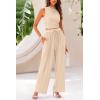 imagePRETTYGARDEN 2 Piece Sets for Women Summer Casual 2026 Spring Sleeveless Tank Ribbed Travel Vacation Lounge Wear OutfitsApricot