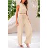 imagePRETTYGARDEN 2 Piece Sets for Women Summer Casual 2026 Spring Sleeveless Tank Ribbed Travel Vacation Lounge Wear OutfitsApricot