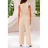 imagePRETTYGARDEN 2 Piece Sets for Women Summer Casual 2026 Spring Sleeveless Tank Ribbed Travel Vacation Lounge Wear OutfitsApricot