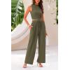 imagePRETTYGARDEN 2 Piece Sets for Women Summer Casual 2026 Spring Sleeveless Tank Ribbed Travel Vacation Lounge Wear OutfitsArmy Green