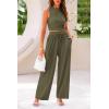 imagePRETTYGARDEN 2 Piece Sets for Women Summer Casual 2026 Spring Sleeveless Tank Ribbed Travel Vacation Lounge Wear OutfitsArmy Green
