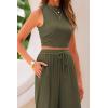 imagePRETTYGARDEN 2 Piece Sets for Women Summer Casual 2026 Spring Sleeveless Tank Ribbed Travel Vacation Lounge Wear OutfitsArmy Green