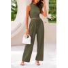 imagePRETTYGARDEN 2 Piece Sets for Women Summer Casual 2026 Spring Sleeveless Tank Ribbed Travel Vacation Lounge Wear OutfitsArmy Green