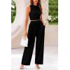 imagePRETTYGARDEN 2 Piece Sets for Women Summer Casual 2026 Spring Sleeveless Tank Ribbed Travel Vacation Lounge Wear OutfitsBlack