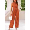 imagePRETTYGARDEN 2 Piece Sets for Women Summer Casual 2026 Spring Sleeveless Tank Ribbed Travel Vacation Lounge Wear OutfitsBrick Red