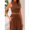 imagePRETTYGARDEN 2 Piece Sets for Women Summer Casual 2026 Spring Sleeveless Tank Ribbed Travel Vacation Lounge Wear OutfitsBrown