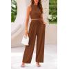 imagePRETTYGARDEN 2 Piece Sets for Women Summer Casual 2026 Spring Sleeveless Tank Ribbed Travel Vacation Lounge Wear OutfitsBrown