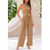 imagePRETTYGARDEN 2 Piece Sets for Women Summer Casual 2026 Spring Sleeveless Tank Ribbed Travel Vacation Lounge Wear OutfitsCamel