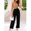 imagePRETTYGARDEN 2 Piece Sets for Women Summer Casual 2026 Spring Sleeveless Tank Ribbed Travel Vacation Lounge Wear OutfitsCamel Black