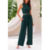 imagePRETTYGARDEN 2 Piece Sets for Women Summer Casual 2026 Spring Sleeveless Tank Ribbed Travel Vacation Lounge Wear OutfitsDark Green